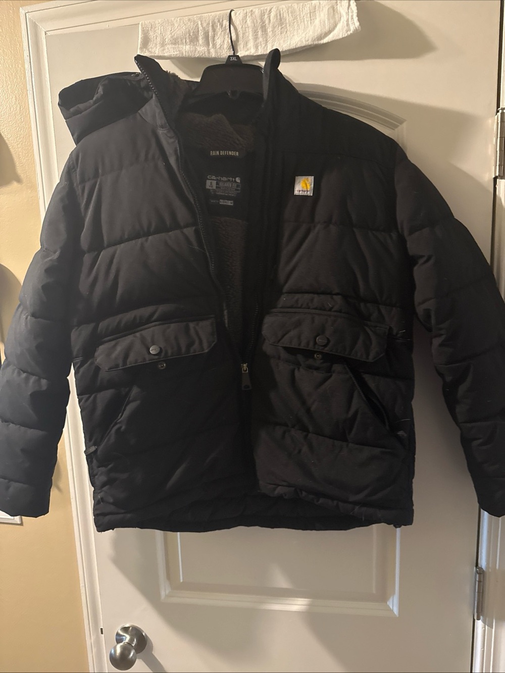 Carhartt Youth/Womans Montana Sherpa-Lined Puffer Jacket SizeL Womans Size S EUC